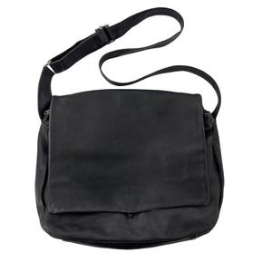 Bruno Rossi Leather Purse Black Made in Italy Shoulder Messenger Handbag Vintage